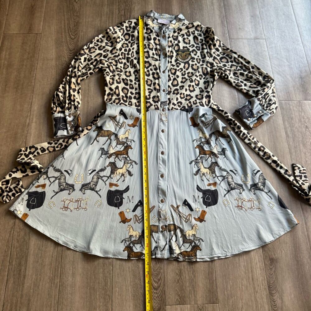 Mucho Gusto Dutch Handmade Maximalist Luxury Bold Dress M Leopard Mob Wife €439 - Picture 15 of 16